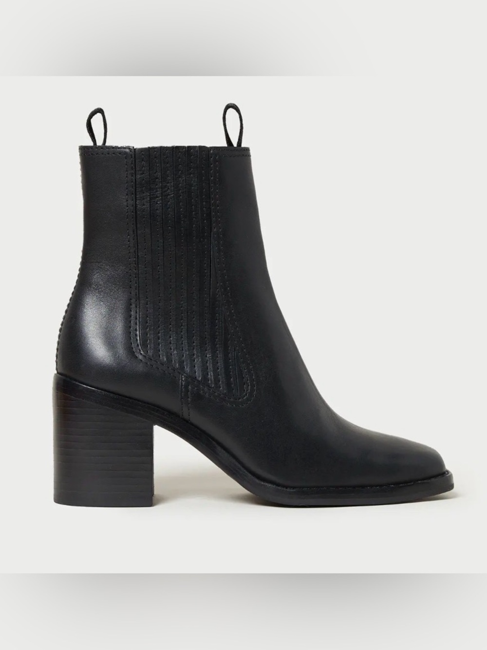 Loeffler Randall Black Leather Chelsea Ankle Boots Stretch Pull On Comfort 10.5
